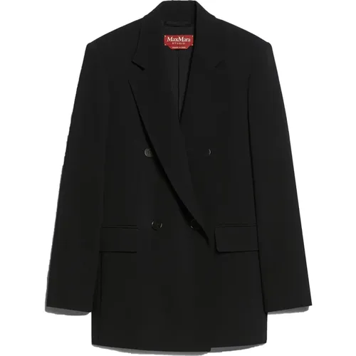 Blazers, female, , Size: S Double-Breasted Cady Blazer - Max Mara Studio - Modalova