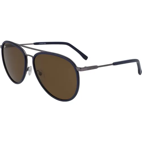 Stilvolle Blau Braun Sonnenbrille,Sonnenbrille Schwarz Silber Matt Stil L215S - Lacoste - Modalova