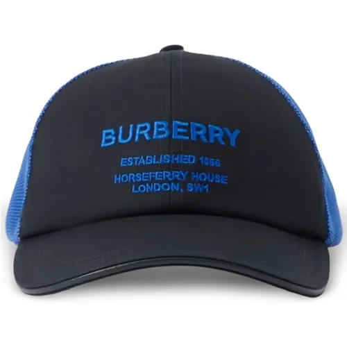 Navy Logo Baseball Cap Mesh Design , male, Sizes: S - Burberry - Modalova