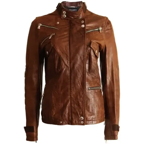 Pre-owned Jackets, female, , Size: S Pre-owned Leather outerwear - Dolce & Gabbana Pre-owned - Modalova