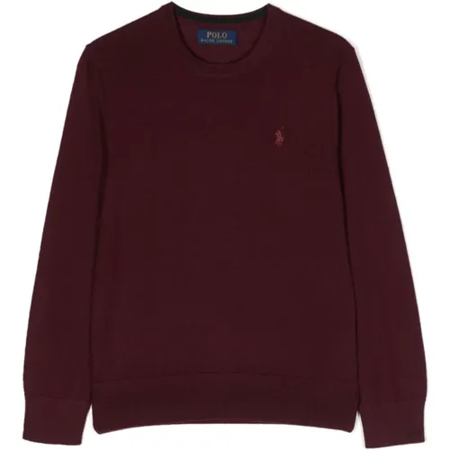 Kids Wine Wool Sweater with Embroidered Pony , male, Sizes: M, L, S, 2XL, XL - Ralph Lauren - Modalova