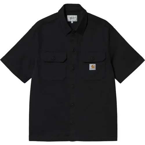 Schwarzes Baumwollhemd mit Taschen , Herren, Größe: XL - Carhartt WIP - Modalova