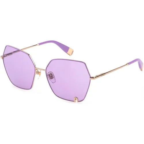 Metall Sonnenbrille Pink Grau - Furla - Modalova