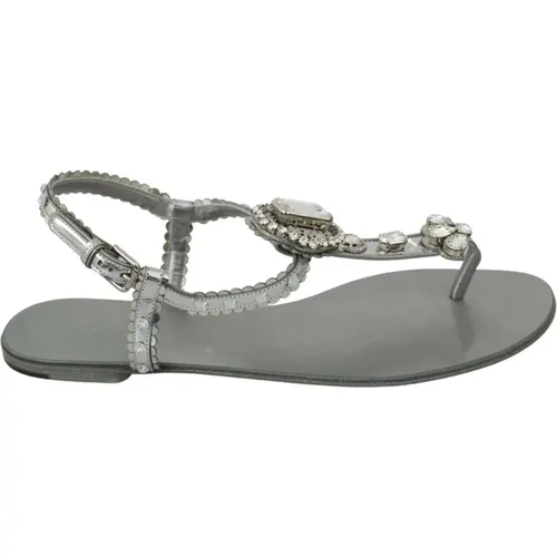 Flat Sandalen , Damen, Größe: 37 1/2 EU - Dolce & Gabbana - Modalova