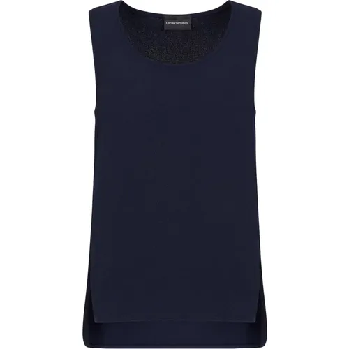 Sablé Rundhals Ärmelloses Shirt , Damen, Größe: 2XS - Emporio Armani - Modalova