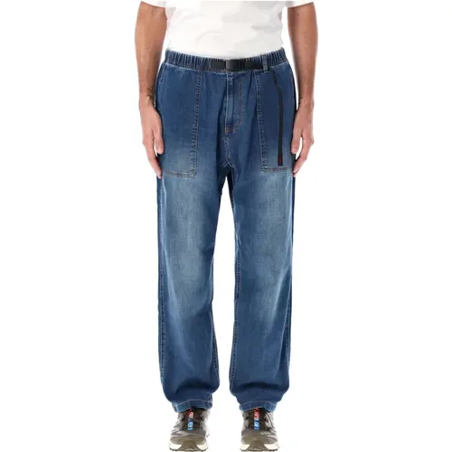 Dunkle Gebrauchte Lockere Tapered Jeans , Herren, Größe: S - Gramicci - Modalova