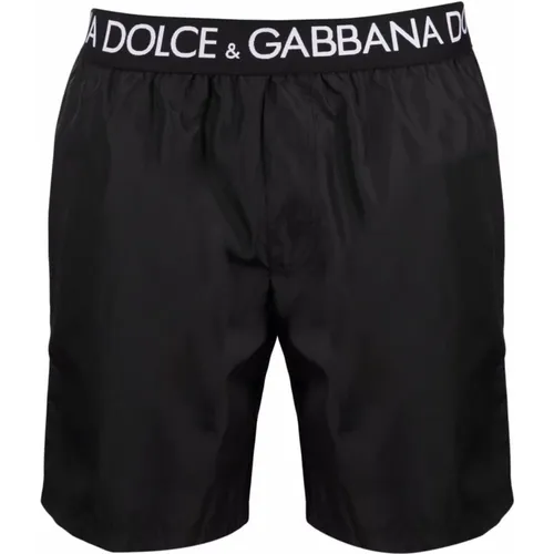 Sea Clothing: Men`s Nylon Nero Swimwear , male, Sizes: L - Dolce & Gabbana - Modalova