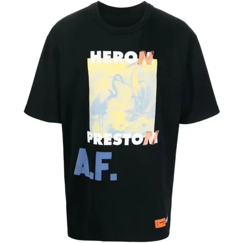 Printed T-Shirt with Abstract Heron Design , male, Sizes: M, L, S - Heron Preston - Modalova