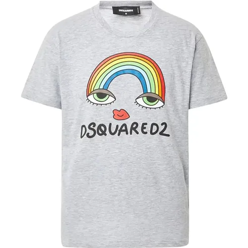 Rainbow-Print T-Shirt, Regular Fit , male, Sizes: 3XL, M, 2XL, XL, L, S - Dsquared2 - Modalova