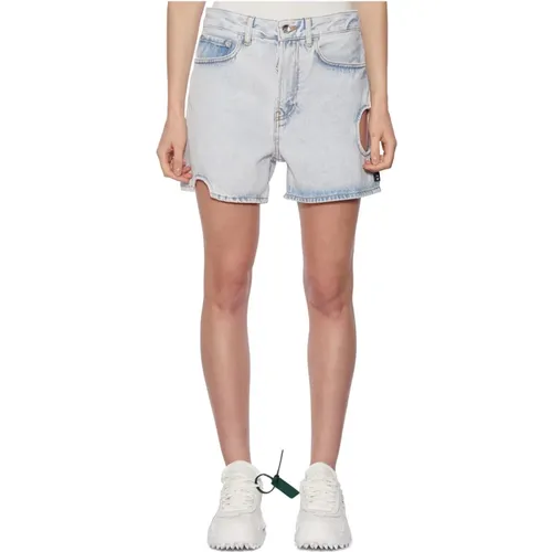 Jeans-Shorts , Damen, Größe: W26 - Off White - Modalova