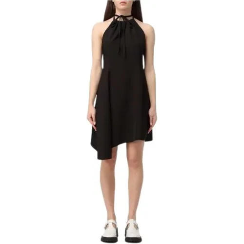Schwarzes Ausgestelltes Kurzes Kleid , Damen, Größe: M - Moschino - Modalova