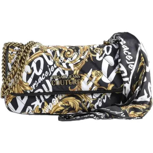 Baroque Print Shoulder Bag with Chain Strap , female, Sizes: ONE SIZE - Versace Jeans Couture - Modalova