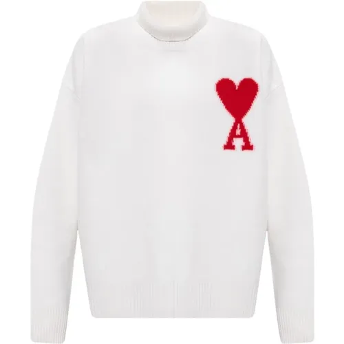 Rollkragenpullover mit Logo - Ami Paris - Modalova