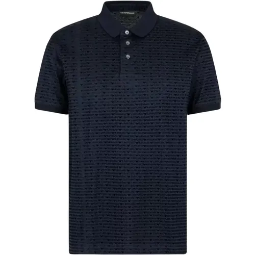 Polo Shirts, male, , Size: 2XL Navy Logo Polo Shirt Short Sleeve - Emporio Armani - Modalova