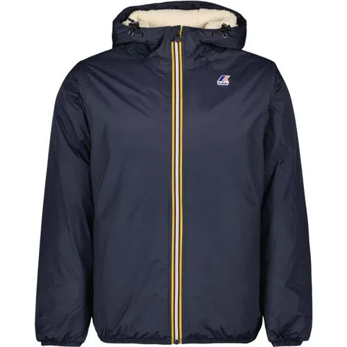 Wasserdichte Eiffel 3.0 Jacke Blau Grau , Herren, Größe: S - K-way - Modalova