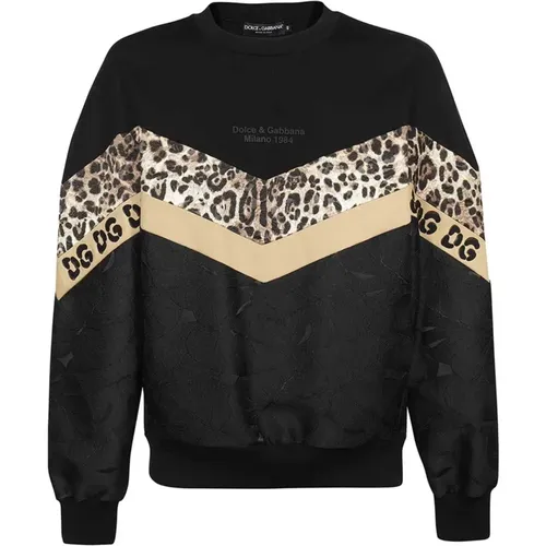 Bedruckter Sweatshirt mit Relief-Logo - Dolce & Gabbana - Modalova
