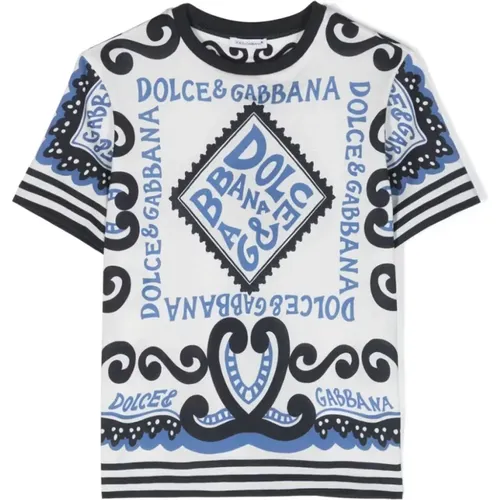 Marina Blaues T-Shirt - Dolce & Gabbana - Modalova