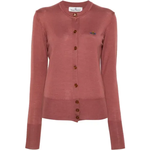 Bordeaux Sweater mit Orb Logo , Damen, Größe: XS - Vivienne Westwood - Modalova