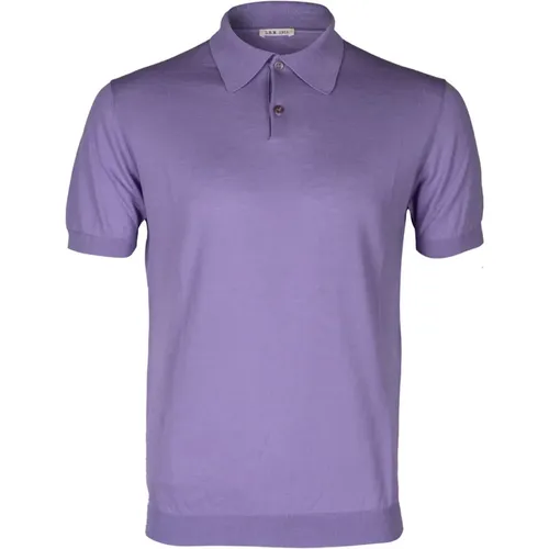 Men's Cotton Polo Shirt. Lightweight. Pointed Collar. Slim Fit. Made in Italy. , male, Sizes: S, M, L - L.b.m. 1911 - Modalova
