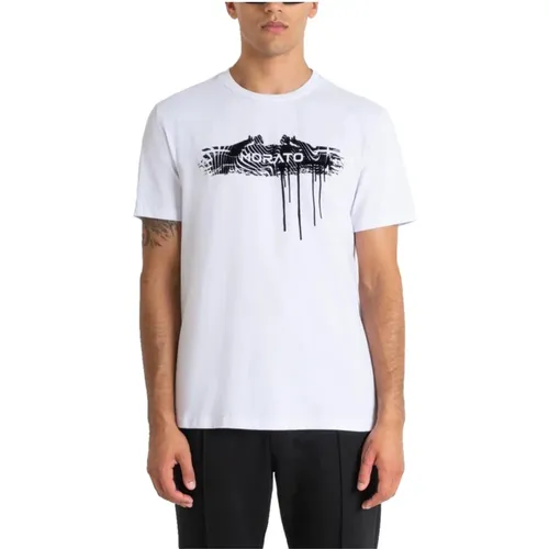 Weiße Slim Fit Street Logo T-Shirt , Herren, Größe: 2XL - Antony Morato - Modalova