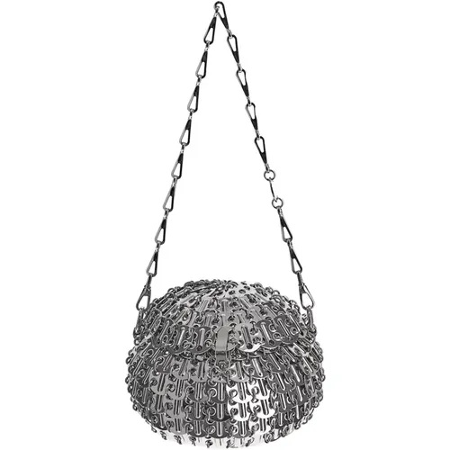 Clutches, female, , Size: ONE SIZE Silver Ball-Shaped Bag - Paco Rabanne - Modalova