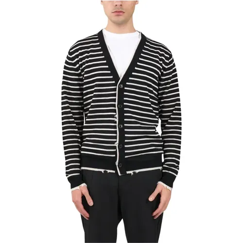 Virgin wool cardigan with button closure , male, Sizes: XL, M, L, 2XL - Mauro Grifoni - Modalova