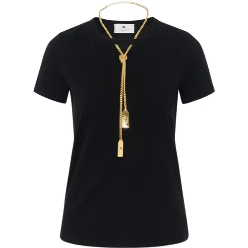 Casual Baumwoll T-Shirt für Frauen , Damen, Größe: M - Elisabetta Franchi - Modalova