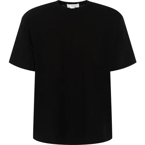 Oversize Schwarzes Baumwoll T-Shirt mit Rückenlogo - Comme des Garçons - Modalova
