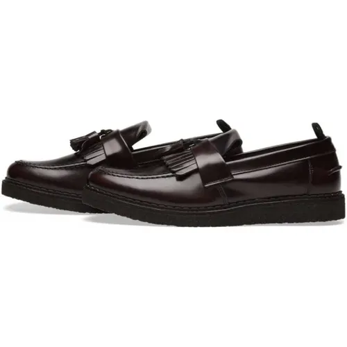 Tassel Loafer Oxblood Leather Shoes , male, Sizes: 7 UK, 6 UK - Fred Perry - Modalova