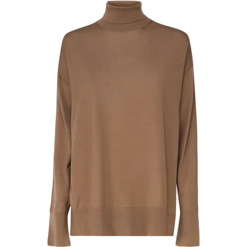 Camel Wool Polo Neck Sweater , female, Sizes: XS - Max Mara - Modalova