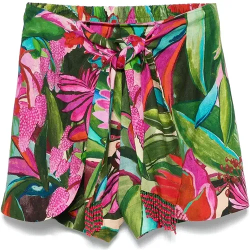 Rosa Shorts mit Elastischem Bund , Damen, Größe: XS - FARM Rio - Modalova