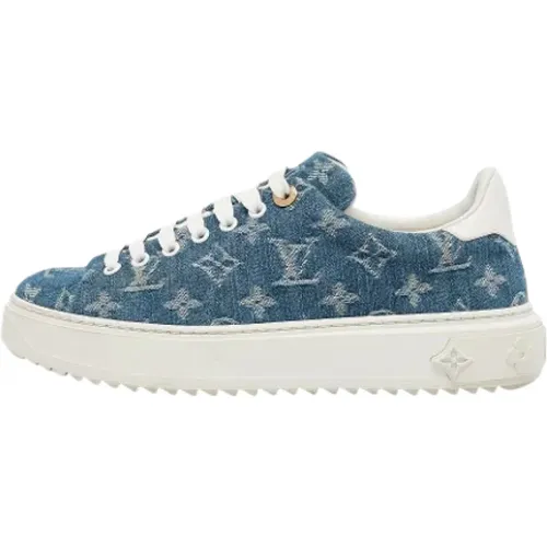 Pre-owned Sneakers, female, , Size: 7 1/2 US Pre-owned Denim sneakers - Louis Vuitton Vintage - Modalova