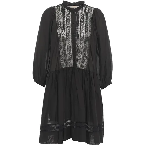 Ruffle Lace Insert Dress , female, Sizes: S, XS - Semicouture - Modalova