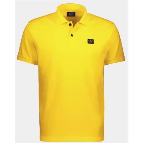 Polo piqué in cotton with Heritage logo, Code C0P1070 , male, Sizes: S - PAUL & SHARK - Modalova