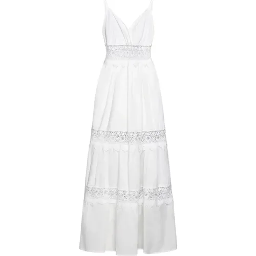 Elegant Cream Long Dress , female, Sizes: M, S - Kaos - Modalova