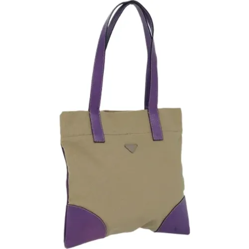 Pre-owned Tote Bags, female, , Size: ONE SIZE Pre-owned Canvas handbags - Prada Vintage - Modalova