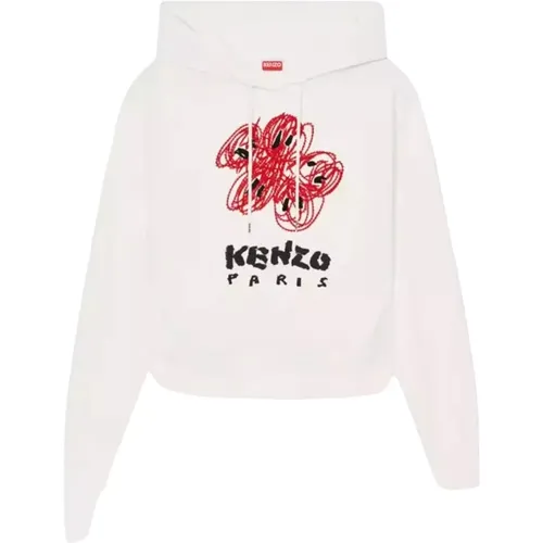 Boke Flower Hoodie in gebrochenem Weiß , Damen, Größe: S - Kenzo - Modalova