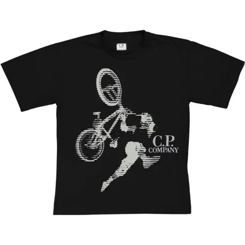 Schwarzes Fahrrad T-Shirt für Kinder - C.P. Company - Modalova