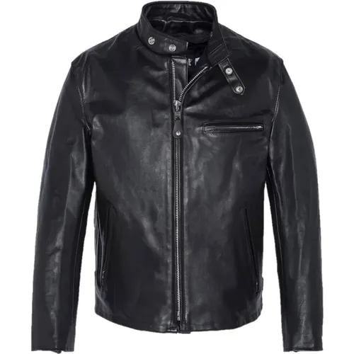 Iconic Café Racer Leather Jacket , male, Sizes: 4XS, 3XS, 2XS, XS - Schott NYC - Modalova