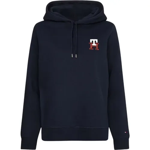 Monogram Hoodie Sweatshirt , female, Sizes: M, XS, S - Tommy Hilfiger - Modalova