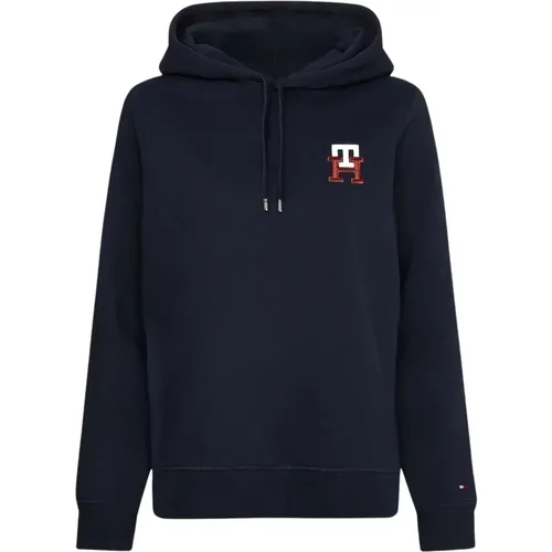 Hoodies, female, , Size: M Monogram Hoodie Sweatshirt - Tommy Hilfiger - Modalova