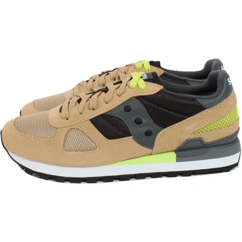 Sneakers, male, , Size: 9 1/2 US Khaki/Grey Sneakers for Men - Saucony - Modalova