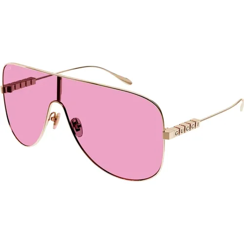 Stilvolle Sonnenbrillen Kollektion,Goldene Sonnenbrille mit Originalzubehör - Gucci - Modalova
