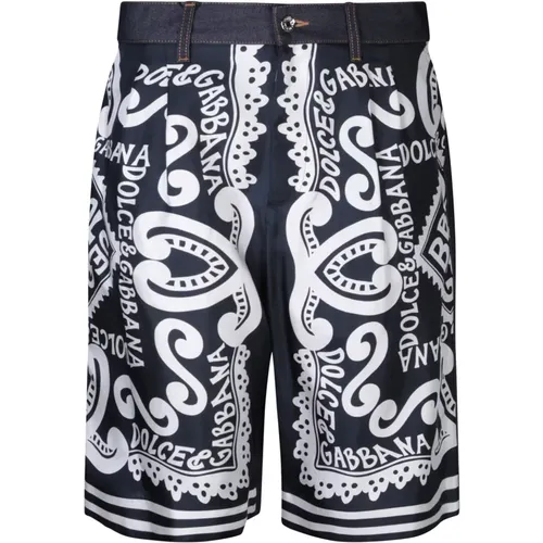Patterned bermuda shorts by , male, Sizes: M - Dolce & Gabbana - Modalova