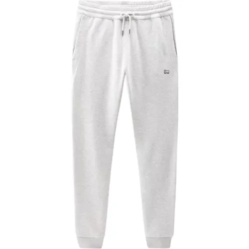 Light Grey Blend Sweatpants , male, Sizes: S, M - Woolrich - Modalova
