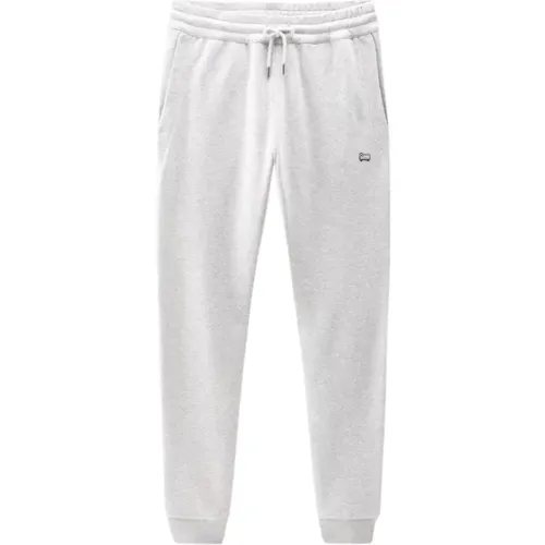 Sweatpants, male, , Size: S Light Grey Blend Sweatpants - Woolrich - Modalova