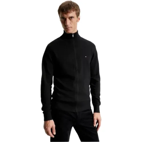 Klassischer Zip-Up Pullover , Herren, Größe: M - Tommy Hilfiger - Modalova