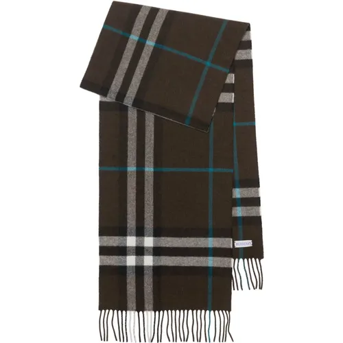 Scarves, male, , Size: ONE SIZE Checkered Oversized Shirt - Burberry - Modalova