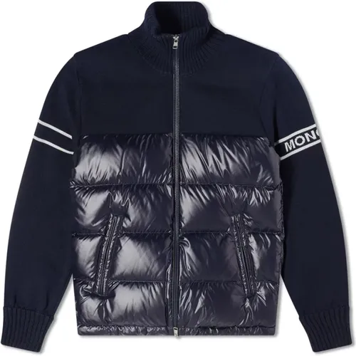 Cardigan with Higheck and Down Filling , male, Sizes: L, XL - Moncler - Modalova