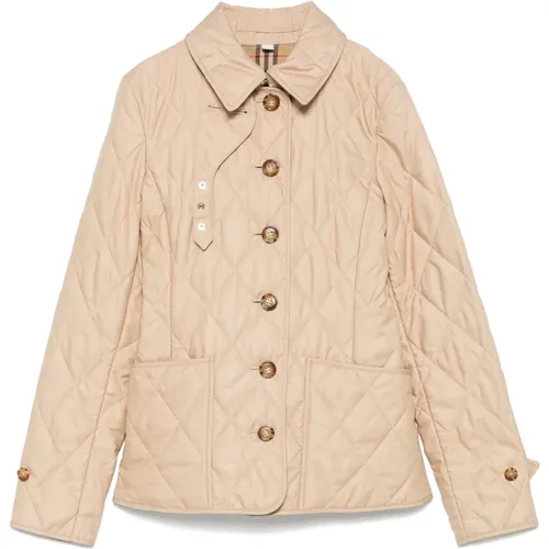 Light Jackets, female, , Size: M Jacket with Button Closure - Burberry - Modalova